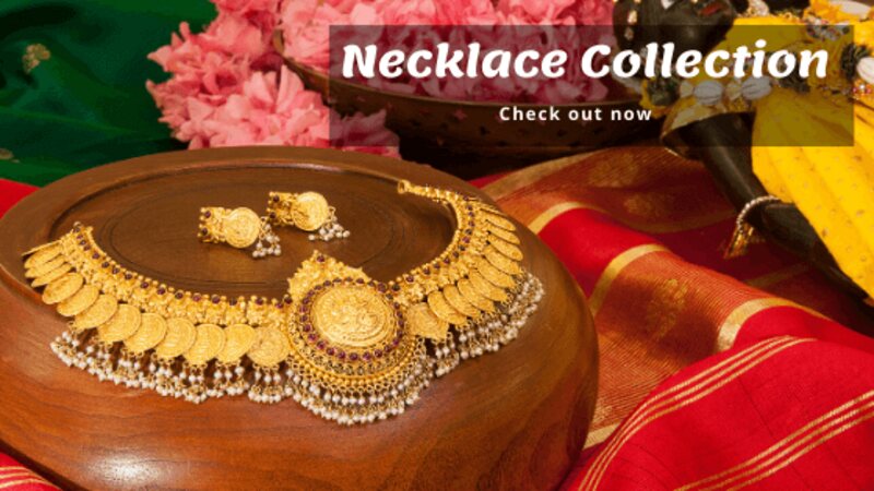 Antique gold kasumalai necklace with coin motifs