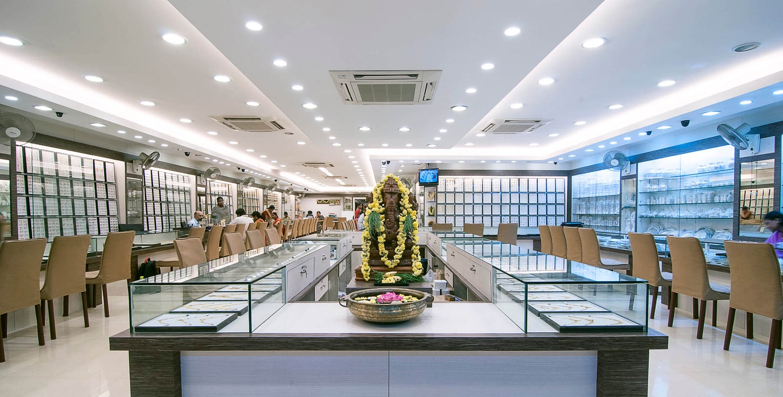 Inside the V Chetty Jewellery showroom at Officers Line, Vellore
