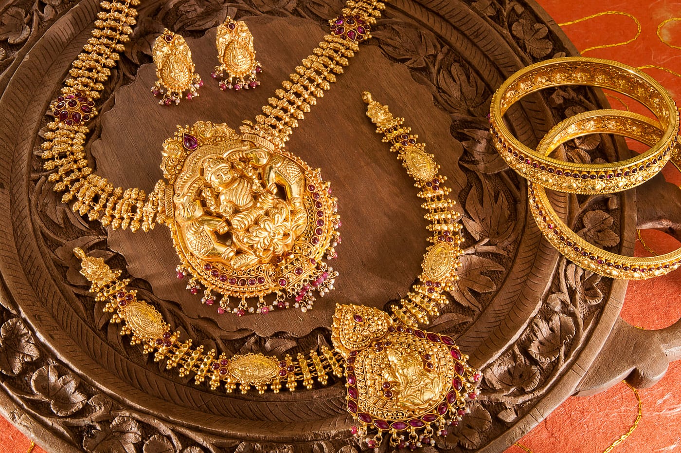 Temple jewellery set — V Chetty Jewellery Vellore