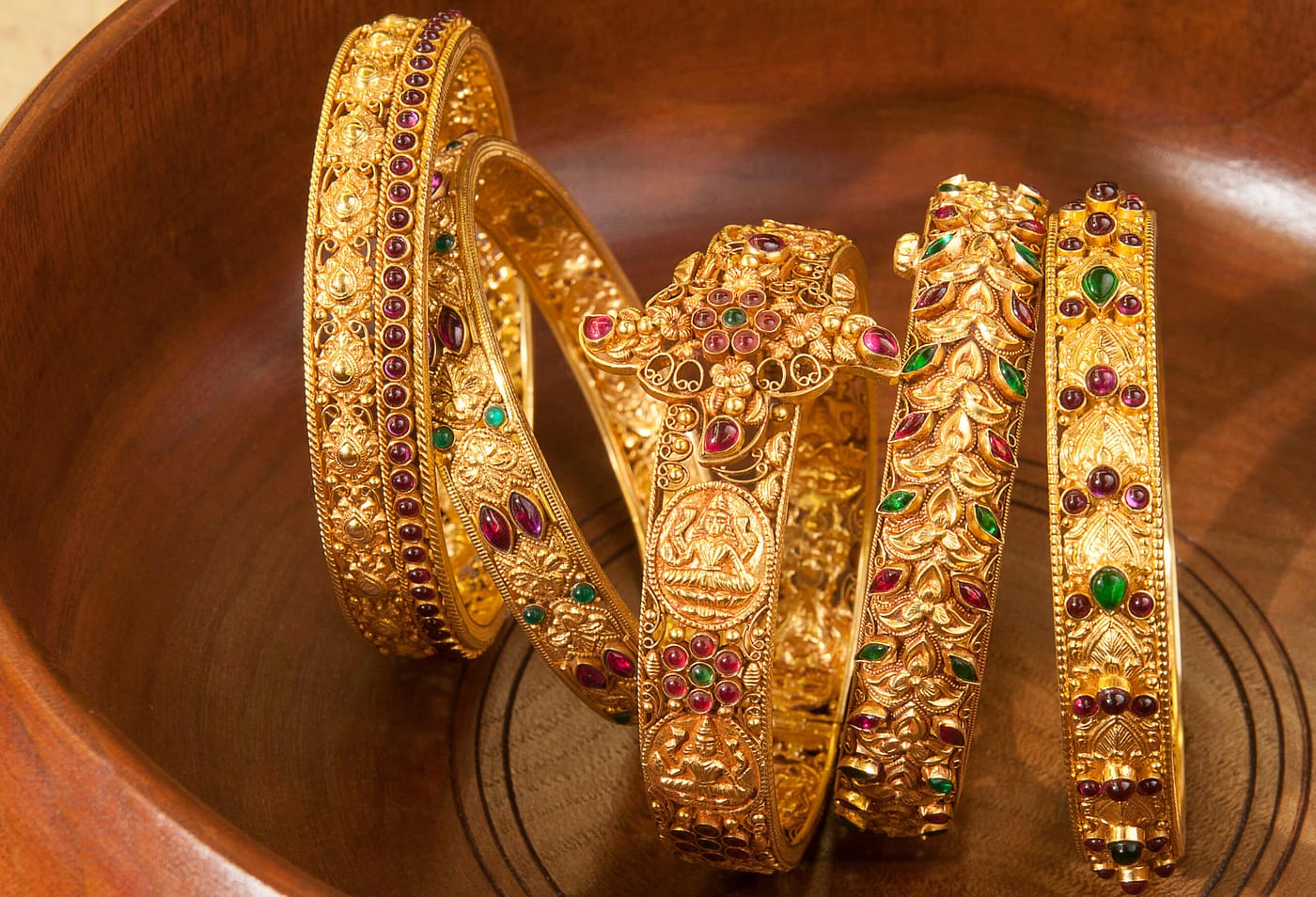 Gold bangles at V Chetty Jewellery Vellore